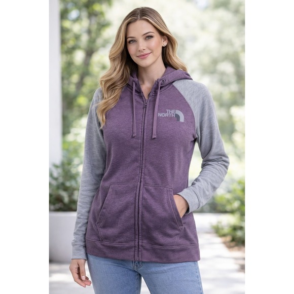 The North Face Purple / Gray Full Zip Hoodie Women's size SMALL - Picture 7 of 7